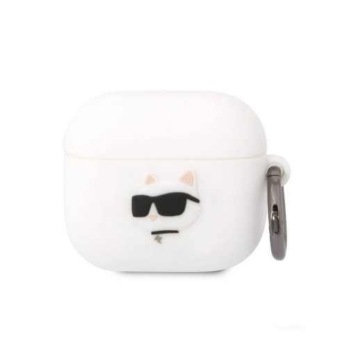 Чехол Lagerfeld для Airpods Pro 2 Silicone case with ring NFT 3D Choupette белый Уфа купить в интернет-магазине
