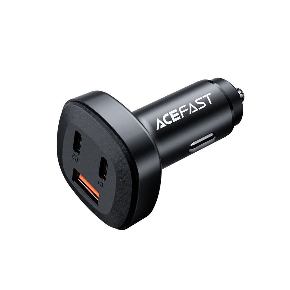Автомобильное зарядное устройство ACEFAST B3 66W USB-C+USB-C+USB-A three-port metal charger черное Уфа купить в интернет-магазине
