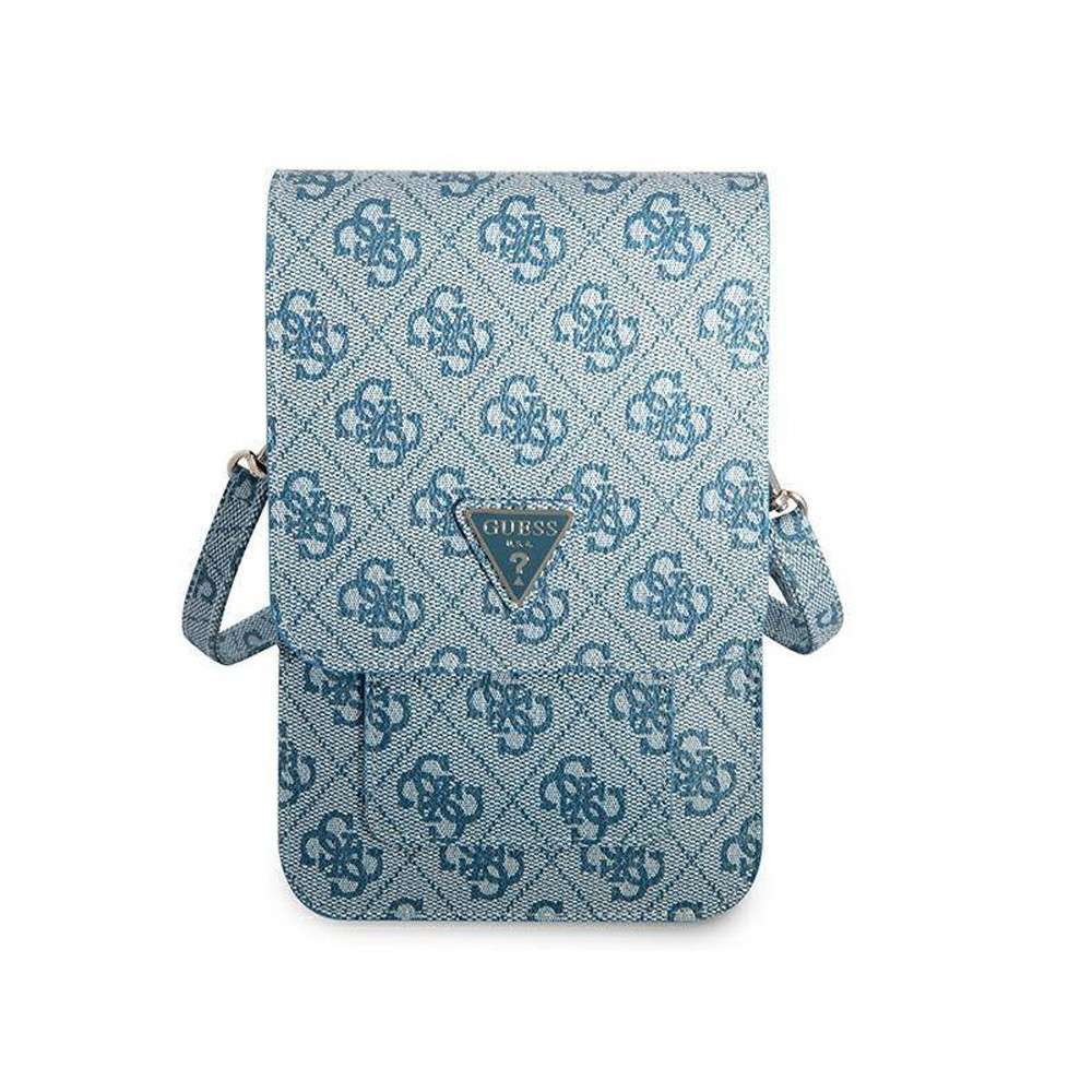 Сумка Guess Wallet Bag 4G with Triangle logo для смартфонов синяя Уфа купить в интернет-магазине