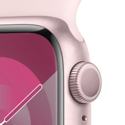 Часы Apple Watch Series 9 45 мм, корпус из алюминия розового цвета, спортивный ремешок розового цвета фото 2
