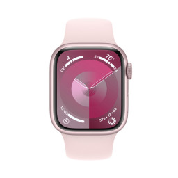Часы Apple Watch Series 9 45 мм, корпус из алюминия розового цвета, спортивный ремешок розового цвета фото 1