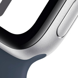 Часы Apple Watch SE 2023 40 мм, Корпус из алюминия серебристого цвета, Спортивный ремешок цвета "грозовой синий" фото 2