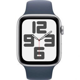 Часы Apple Watch SE 2023 40 мм, Корпус из алюминия серебристого цвета, Спортивный ремешок цвета "грозовой синий" фото 3