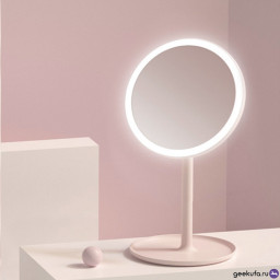 Зеркало для макияжа DOCO Daylight Mirror DM006 розовое фото 4