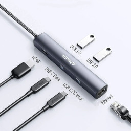 Адаптер Anker 543/8365 USB-C Hub 6в1 фото 1