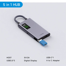 Конвертер HAGiBiS USB-C Docking Station HUB TSX100 фото 1