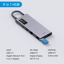 Конвертер HAGiBiS USB-C Docking Station HUB TSX102 фото 1