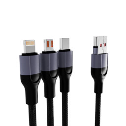 Кабель Mocoll MP2B USB - Micro/ Type- C/ Lightning 3in1 120 см черный купить в Уфе