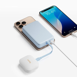 Внешний аккумулятор с беспроводной зарядкой и кабелем USB- C Xiaomi Magnetic 10000 mAh 33W белый фото 1