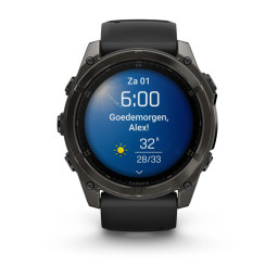 Смарт часы Garmin Fenix 8 51mm Amoled Sapphire Carbon Gray DLC Titanium Black/ Gray Silicone Band фото 1