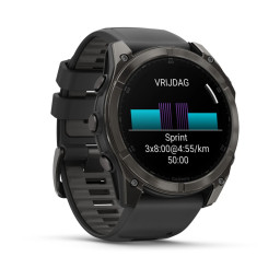 Смарт часы Garmin Fenix 8 51mm Amoled Sapphire Carbon Gray DLC Titanium Black/ Gray Silicone Band фото 2