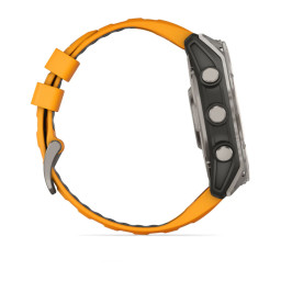 Смарт часы Garmin Fenix 8 51mm Amoled Sapphire Titanium Spark Orange/ Graphite Siliconen Band фото 4