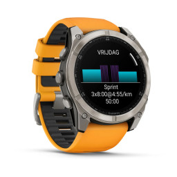 Смарт часы Garmin Fenix 8 51mm Amoled Sapphire Titanium Spark Orange/ Graphite Siliconen Band фото 2