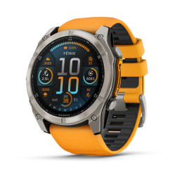 Смарт часы Garmin Fenix 8 51mm Amoled Sapphire Titanium Spark Orange/ Graphite Siliconen Band купить в Уфе