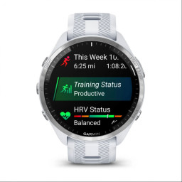 Смарт часы Garmin Forerunner 965 Titanium Bezel With Whitestone Case/ Powder Gray Silicone Band фото 1