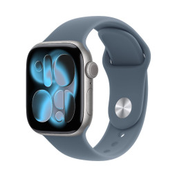 Умные часы Apple Watch Series 11 46 мм, корпус из алюминия цвета Space Gray, ремешок Sport Band цвета Anchor Blue купить в Уфе