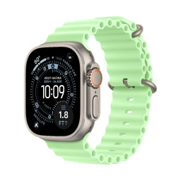 Умные часы Apple Watch Ultra 3 49 мм, корпус из титана цвета Natural, ремешок Ocean Band цвета Neon Green купить в Уфе