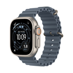 Умные часы Apple Watch Ultra 3 49 мм, корпус из титана цвета Natural, ремешок Ocean Band цвета Anchor Blue купить в Уфе