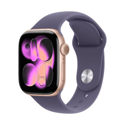 Умные часы Apple Watch Series 11 46 мм, корпус из алюминия цвета Rose Gold, ремешок Sport Band цвета Purple Fog купить в Уфе