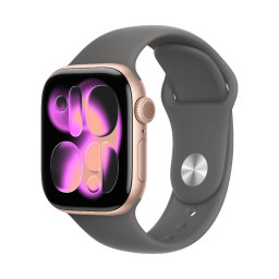 Умные часы Apple Watch Series 11 46 мм, корпус из алюминия цвета Rose Gold, ремешок Sport Band цвета Stone Gray купить в Уфе