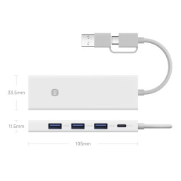 Адаптер хаб Xiaomi 4 в 1 3xUSB-A + 1xType-C XMSTFXQ01YM фото 2