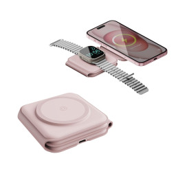 Беспроводное зарядное устройство EnergEA Bazic GoMag Trio PLUS magnetic wireless foldable 15W Pink купить в Уфе