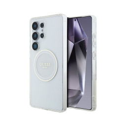 Чехол Guess для Samsung Galaxy S25 Ultra PC/TPU Middle Colored Ring Transp/White MagSafe купить в Уфе