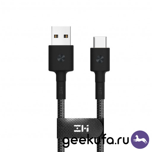 Type-C кабель ZMI 30 см (AL411) в оплетке черный Уфа купить в интернет-магазине