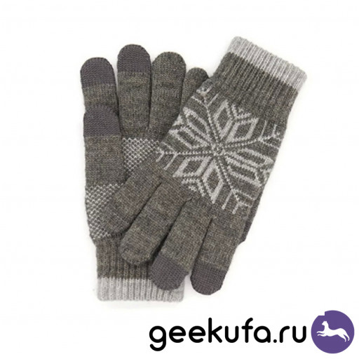 Перчатки для сенсорных экранов Xiaomi Wool Touch Gloves серые Уфа купить в интернет-магазине