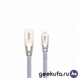 Lightning кабель Hoco U9 Zinc Alloy Jelly Knitted 2m серебристый купить в Уфе