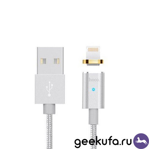 Micro USB Hoco U16 magnetic adsorpiton 1.2m серебристый Уфа купить в интернет-магазине