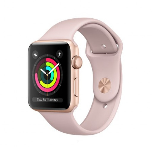 Часы Apple Watch Series 3 42mm Gold Aluminum Case with Pink Sand Sport Band Уфа купить в интернет-магазине