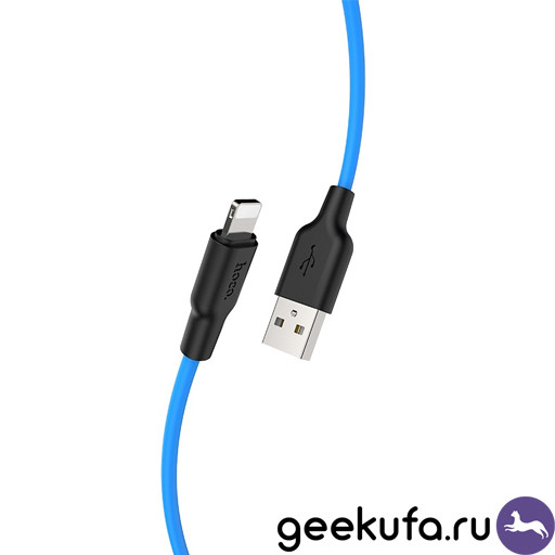 Lightning кабель Hoco X21 Silicone Series 1m синий Уфа купить в интернет-магазине