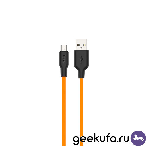 Micro USB кабель Hoco X21 Silicone Series 1m оранжевый Уфа купить в интернет-магазине