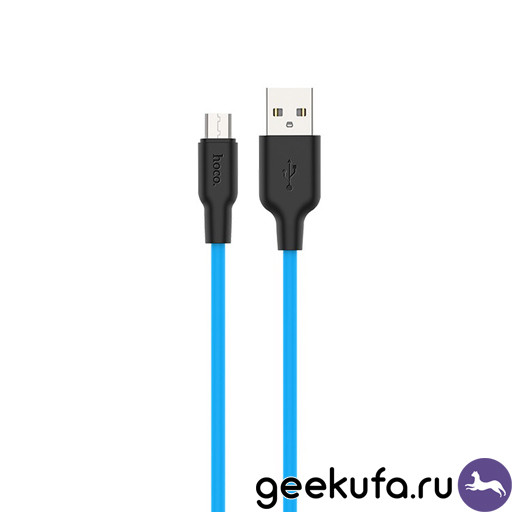 Micro USB кабель Hoco X21 Silicone Series 1m синий Уфа купить в интернет-магазине