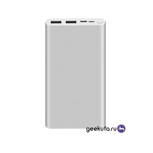 Внешний аккумулятор Xiaomi Mi Power Bank 3 10000 mAh 2 USB серебристый Уфа купить в интернет-магазине