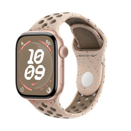 Часы Apple Watch Series 10, 42 мм, корпус из алюминия цвета Розовое золото, спортивный ремешок Nike Desert Stone купить в Уфе