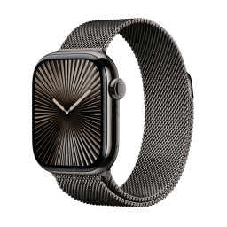 Часы Apple Watch Series 10, 42 мм, корпус из титана сланцевого цвета, миланский сетчатый браслет сланцевого цвета купить в Уфе