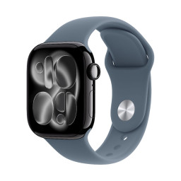 Умные часы Apple Watch Series 11 42 мм, корпус из алюминия цвета Jet Black, ремешок Sport Band цвета Anchor Blue купить в Уфе