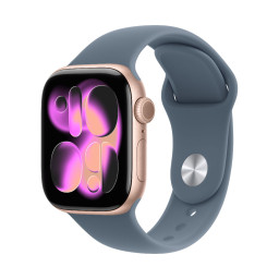 Умные часы Apple Watch Series 11 42 мм, корпус из алюминия цвета Rose Gold, ремешок Sport Band цвета Anchor Blue купить в Уфе