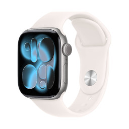 Умные часы Apple Watch Series 11 42 мм, корпус из алюминия цвета Space Gray, ремешок Sport Band цвета Light Blush купить в Уфе