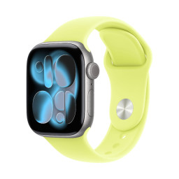 Умные часы Apple Watch Series 11 42 мм, корпус из алюминия цвета Space Gray, ремешок Sport Band цвета Neon Yellow купить в Уфе