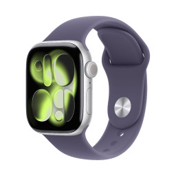 Умные часы Apple Watch Series 11 46 мм, корпус из алюминия цвета Silver, ремешок Sport Band цвета Purple Fog купить в Уфе